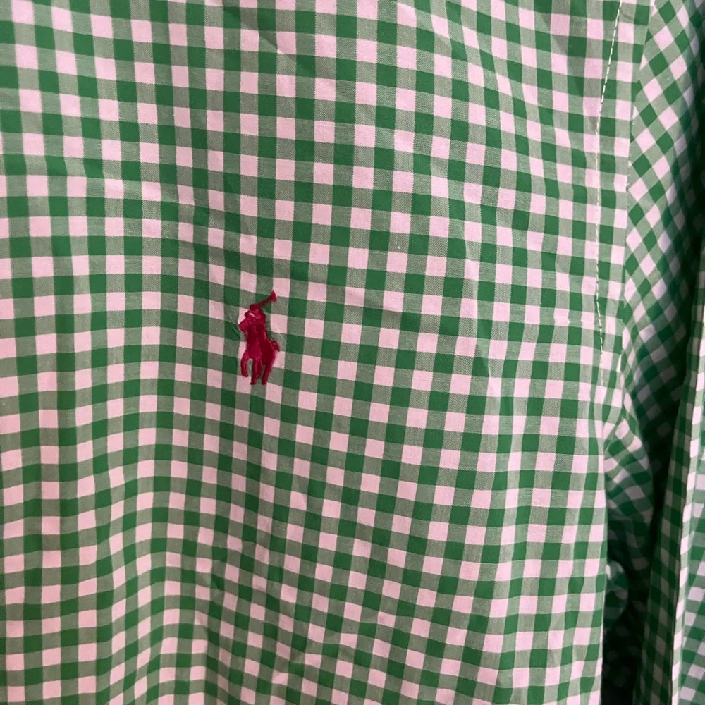 Ralph Lauren‎ Green Checked Button Up Shirt Size XL 18-20
